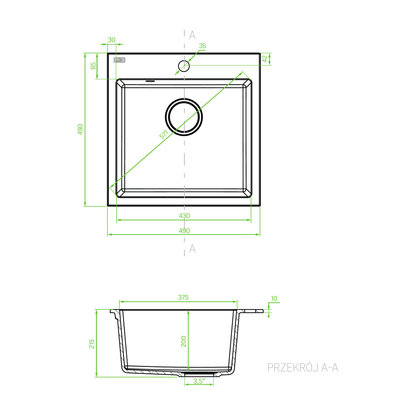 Laveo Alena SBA_J10T technical drawing
