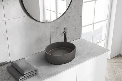 Laveo Perl Granite Countertop Basin 360 mm - Grey – bathroom lifestyle view 1