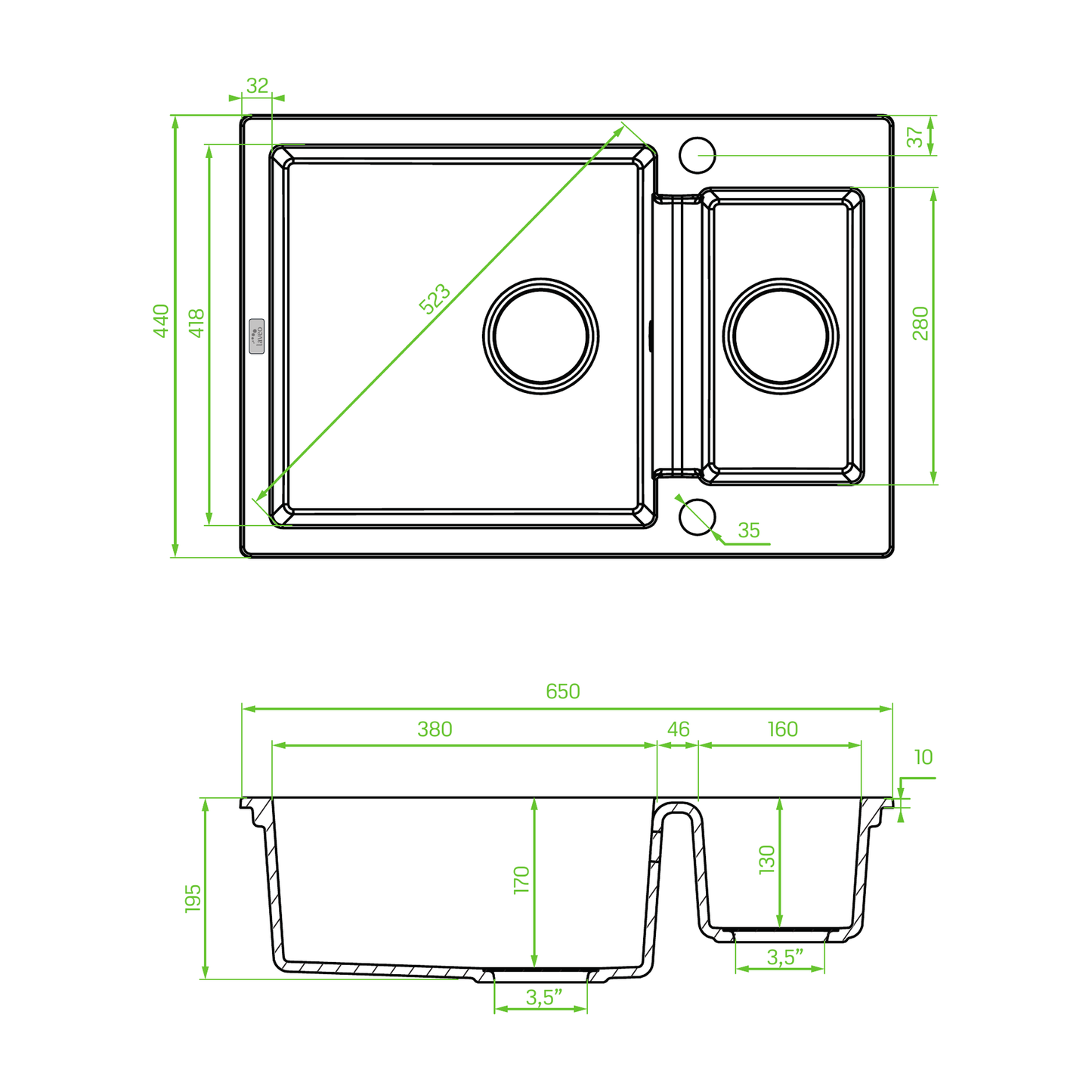 Laveo Celia SBC_630T technical drawing