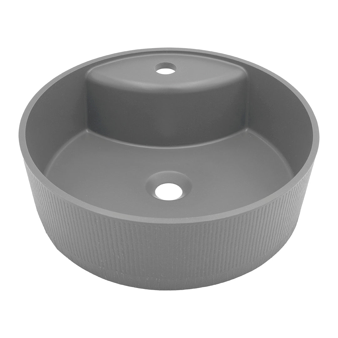 Laveo Cliff Grooved Granite Countertop Basin 360 mm - Grey – featured product image