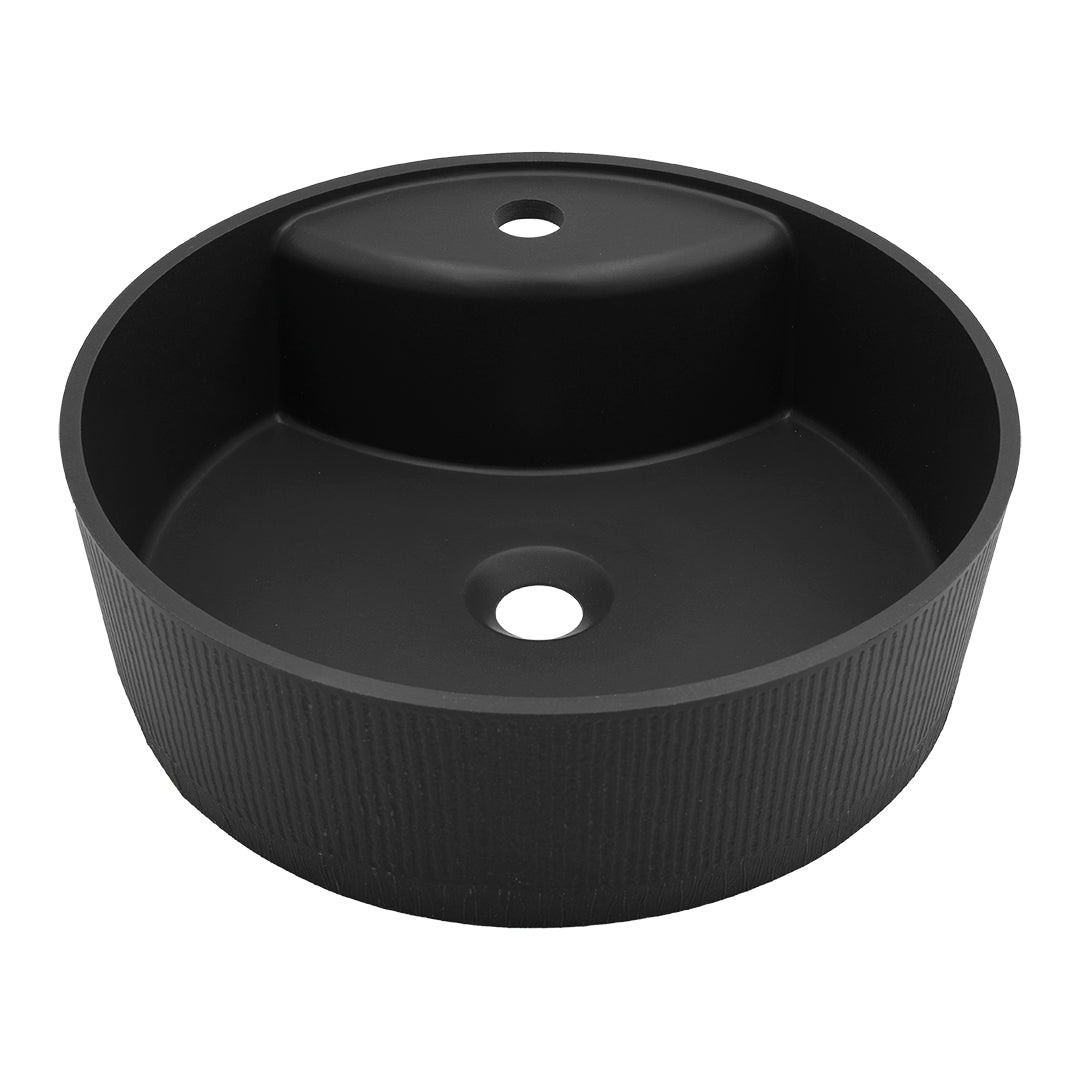 Laveo Cliff Grooved Granite Countertop Basin 360 mm - Black – featured product image