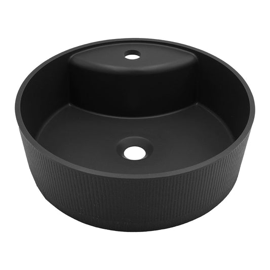 Laveo Cliff Grooved Granite Countertop Basin 360 mm - Black – featured product image