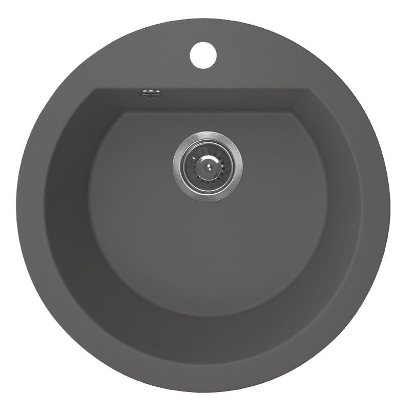 Laveo Dafne Granite Kitchen Sink Single Bowl – Volcano Grey – white background product view