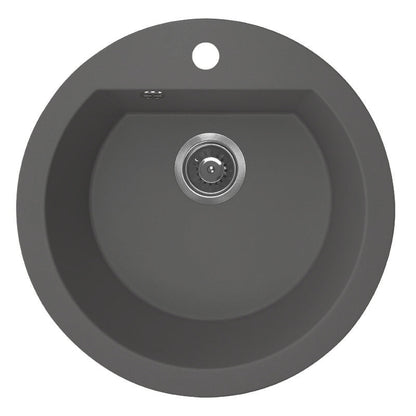 Laveo Dafne Granite Kitchen Sink Single Bowl – Volcano Grey – white background product view