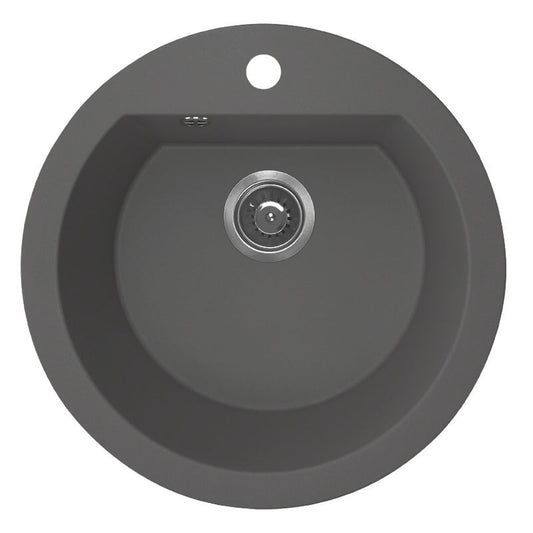 Laveo Dafne Granite Kitchen Sink Single Bowl – Volcano Grey – white background product view