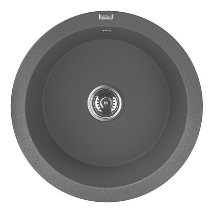 Laveo Dafne Undermount Granite Kitchen Sink Single Bowl – Volcano Grey – white background product view