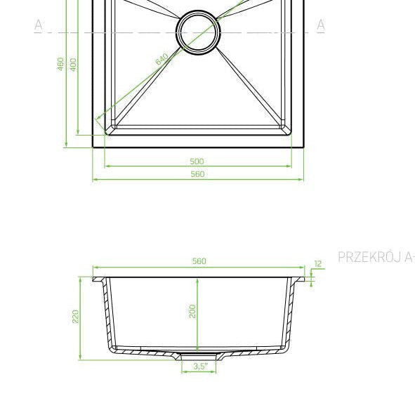 Laveo Ibiza SBI_V10U Volcano undermount granite sink - view 4