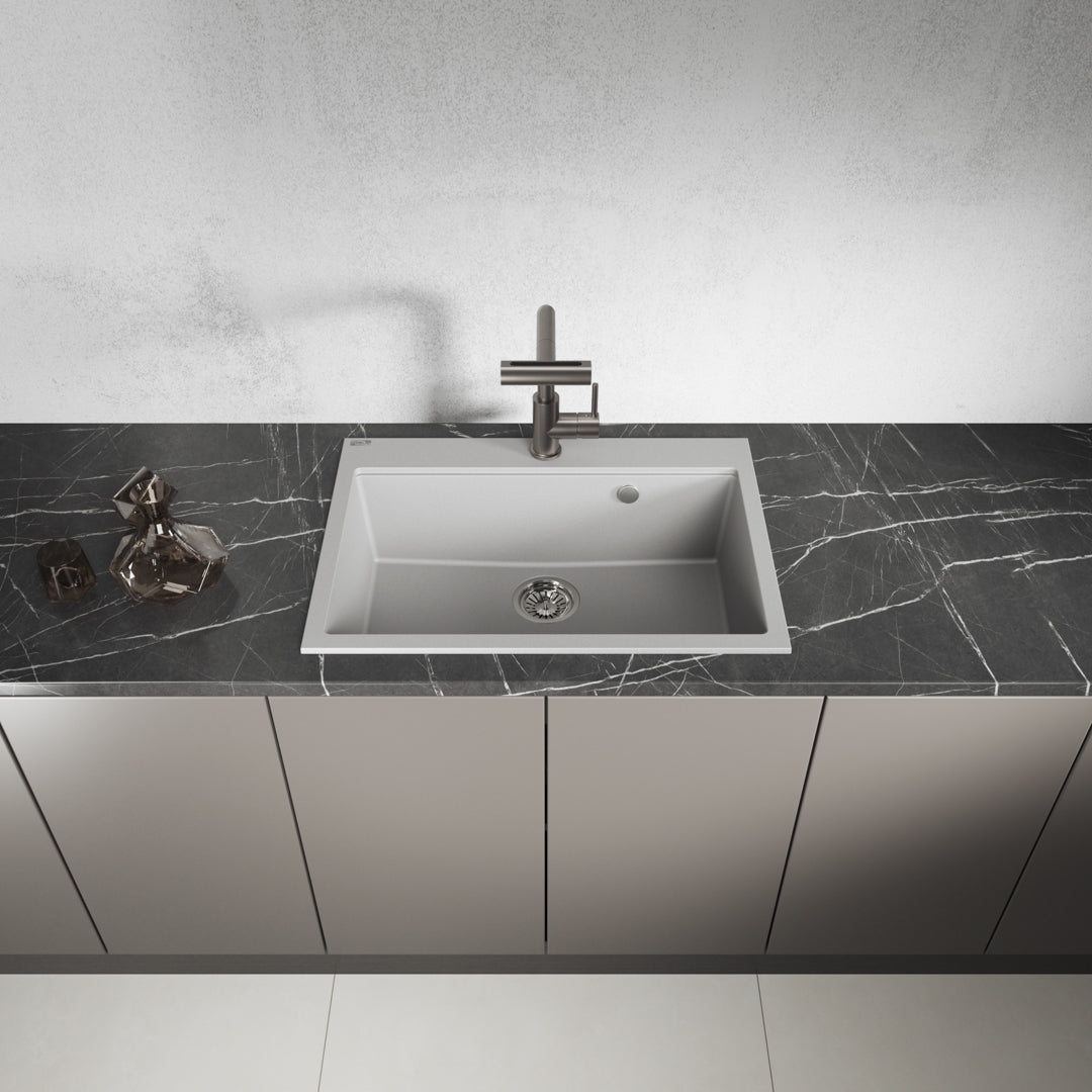 Laveo Tau Granite Sink 1 Bowl 700 mm – Grey – additional product view