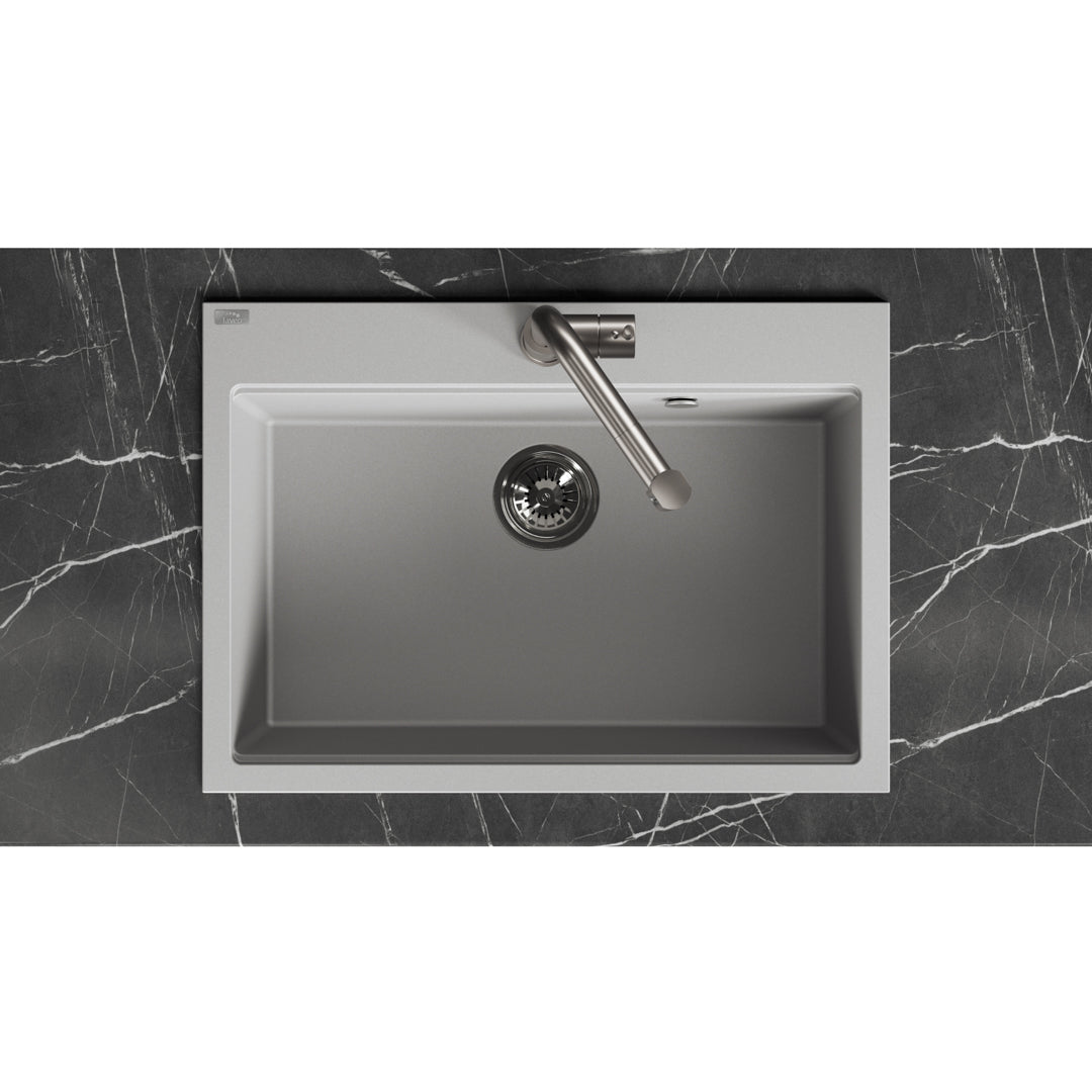 Laveo Tau Granite Sink 1 Bowl 700 mm – Grey – additional product view