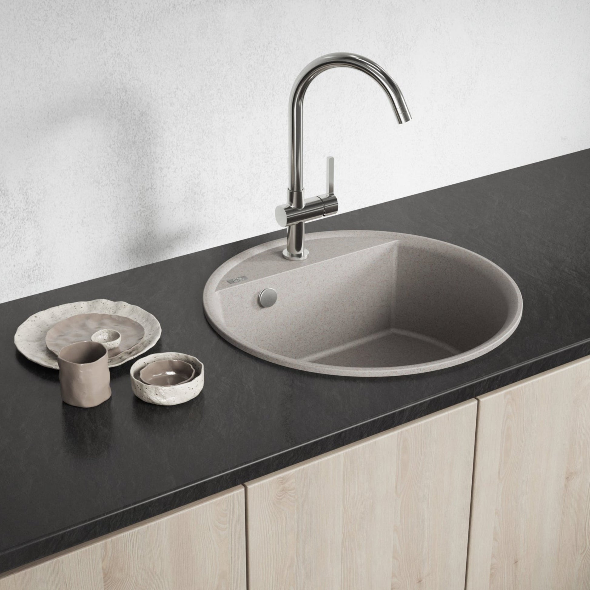 Laveo Muna Granite Sink – Beige – additional product view