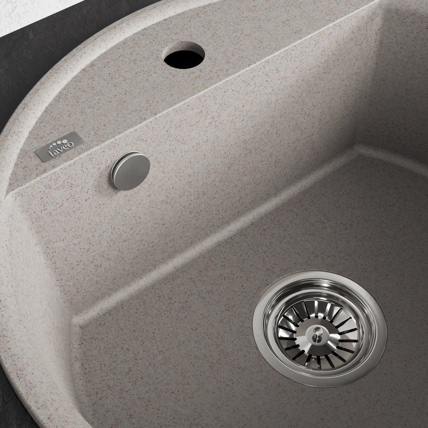 Laveo Muna Granite Sink – Beige – additional product view