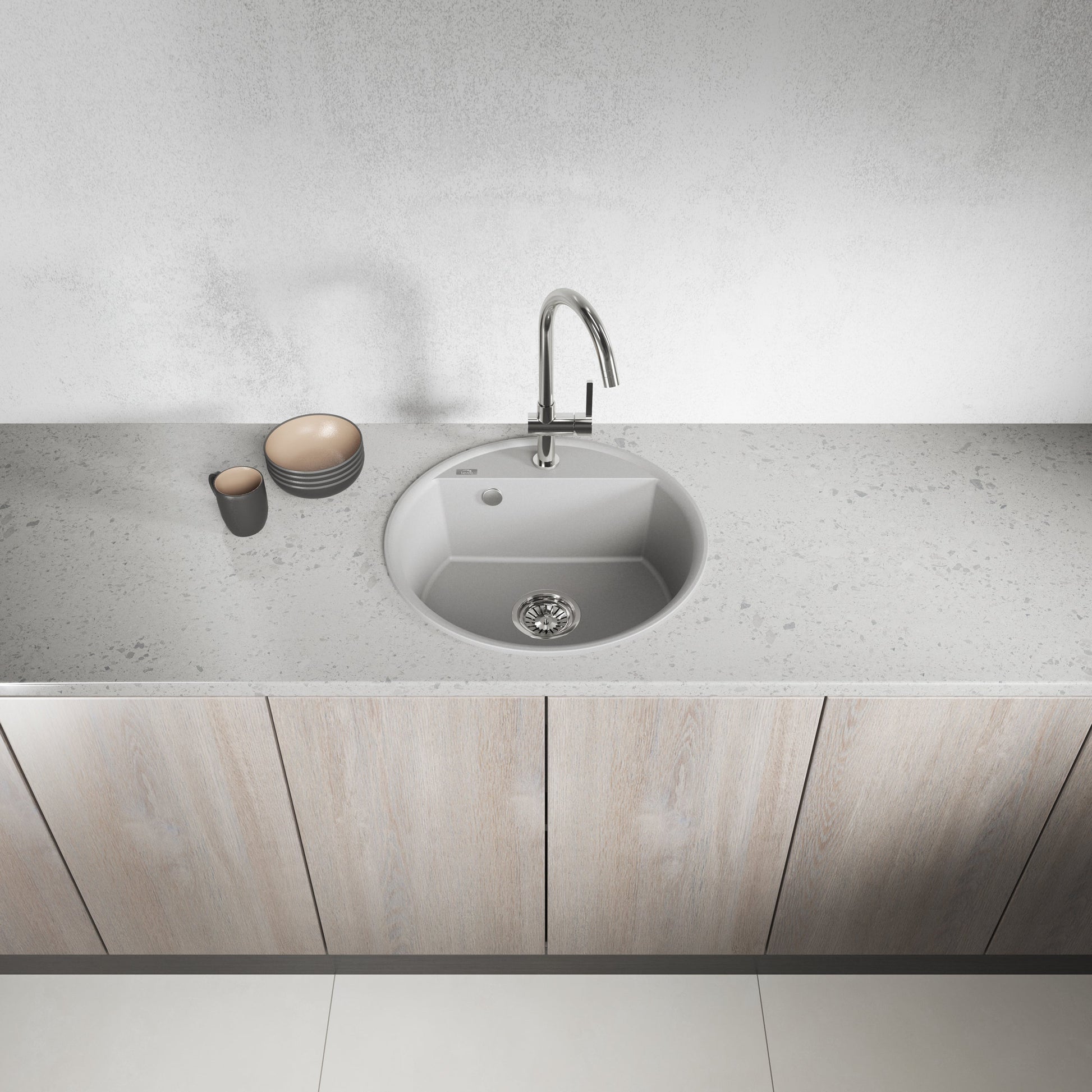 Laveo Muna Granite Sink – Grey – additional product view