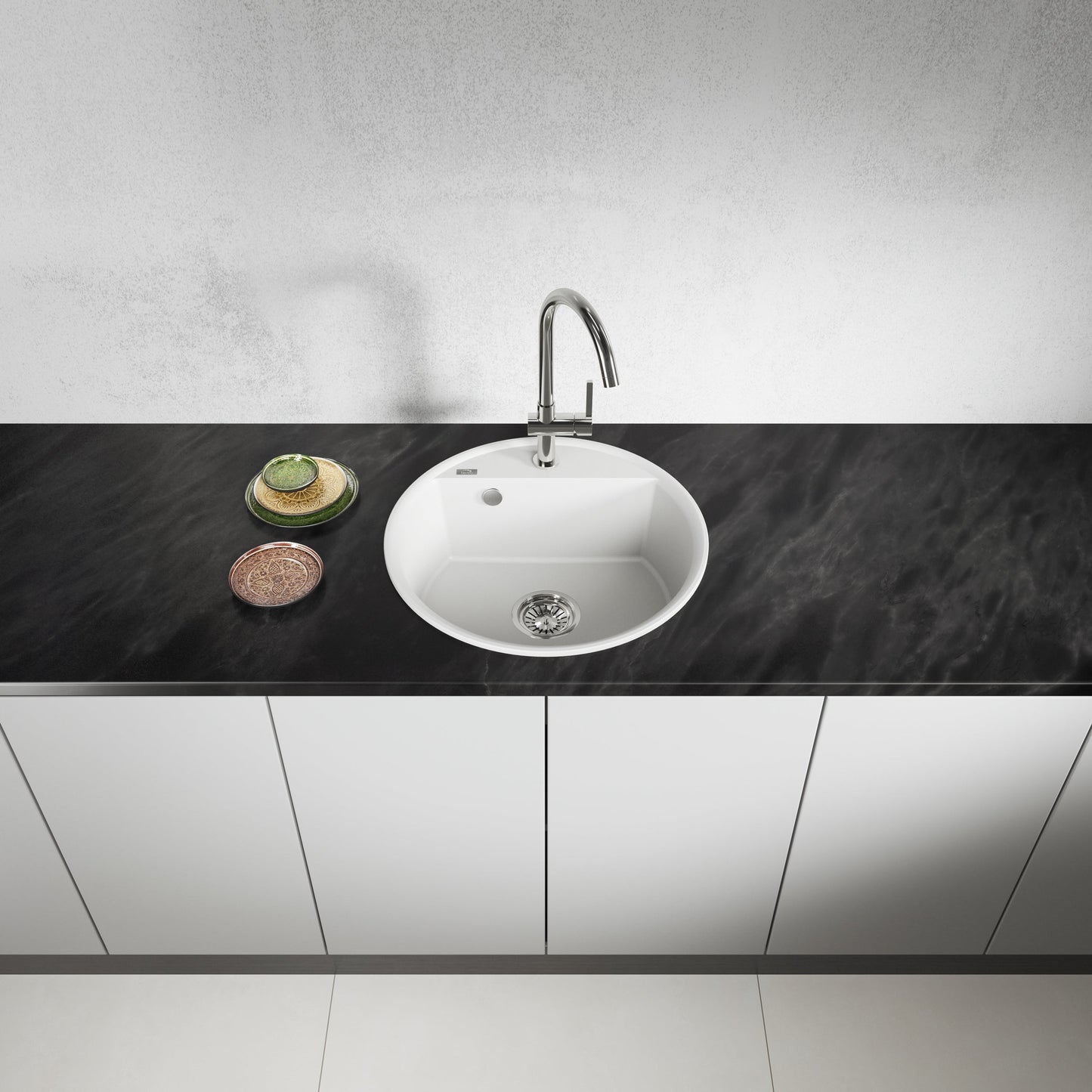 Laveo Muna Granite Sink – White – additional product view