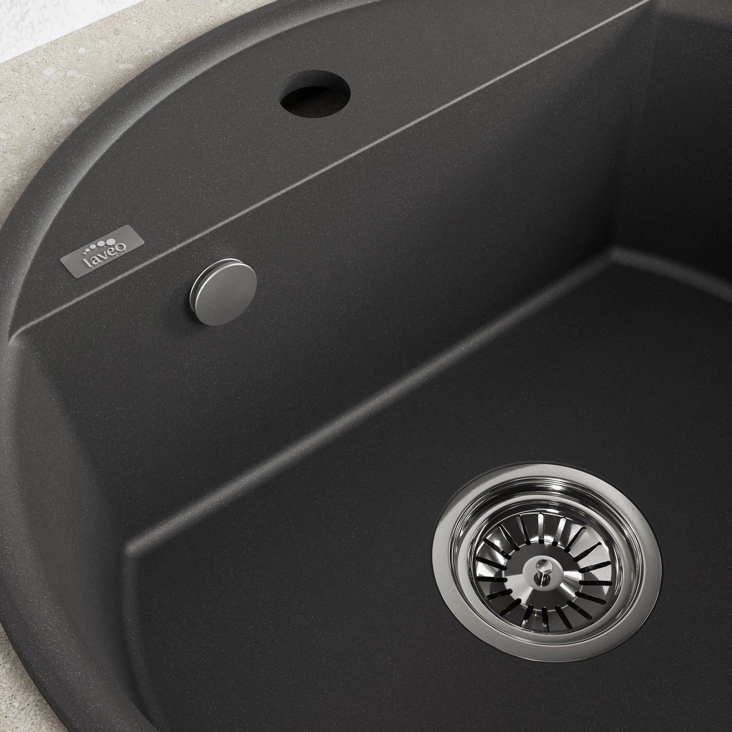 Laveo Muna Granite Sink – Black – additional product view