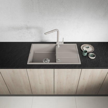 Laveo Wolin Granite Sink 1 Bowl with Drainer – Beach Sand – additional product view