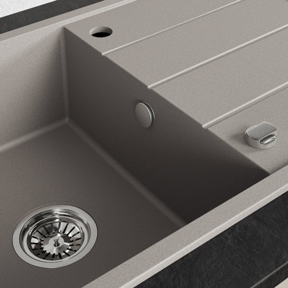 Laveo Wolin Granite Sink 1 Bowl with Drainer – Beach Sand – additional product view