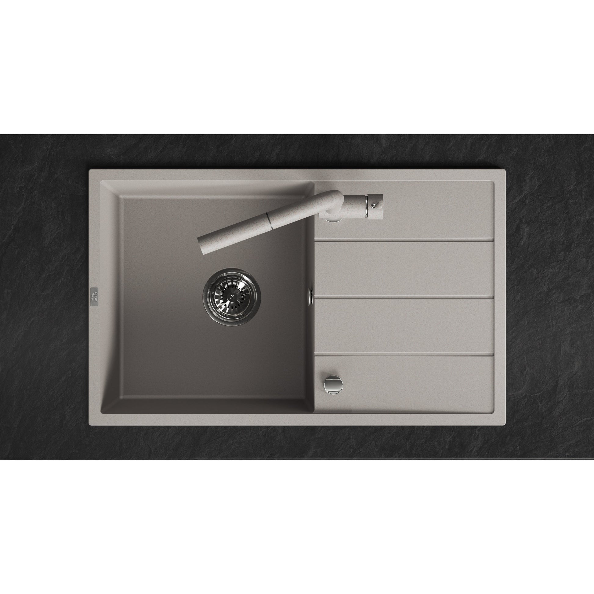 Laveo Wolin Granite Sink 1 Bowl with Drainer – Beach Sand – additional product view