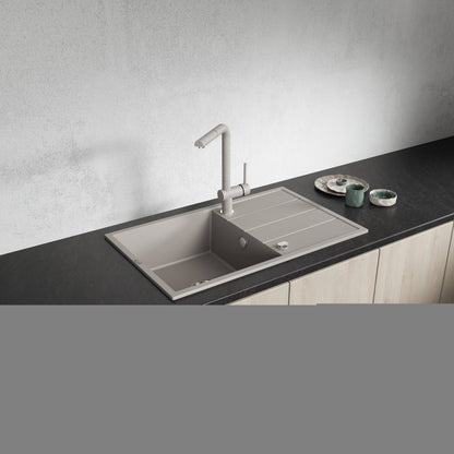 Laveo Wolin Granite Sink 1 Bowl with Drainer – Beach Sand – SPW_411T