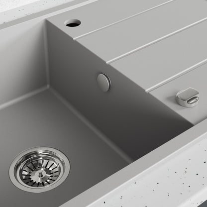 Laveo Wolin Granite Sink 1 Bowl with Drainer – Grey – additional product view
