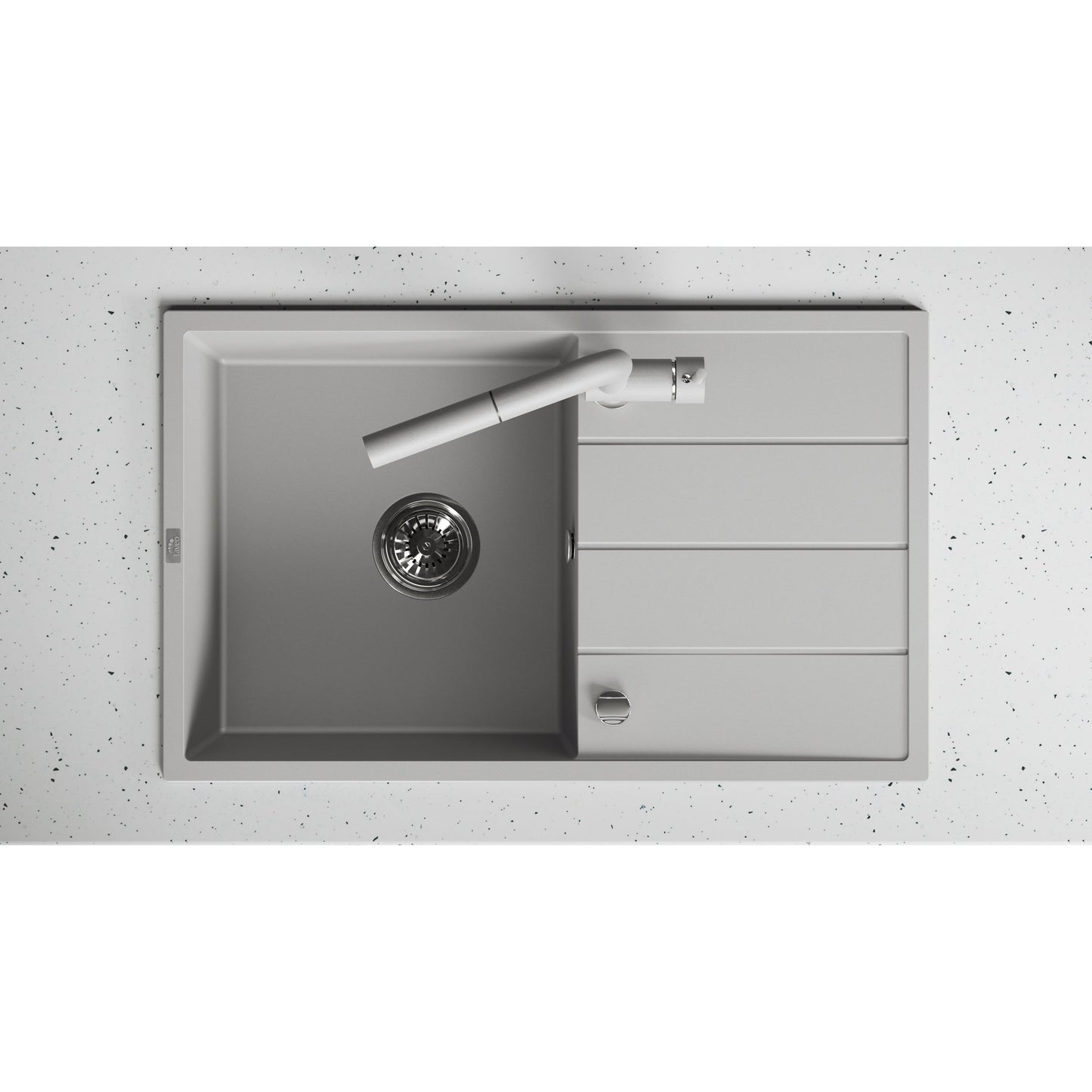Laveo Wolin Granite Sink 1 Bowl with Drainer – Grey – additional product view