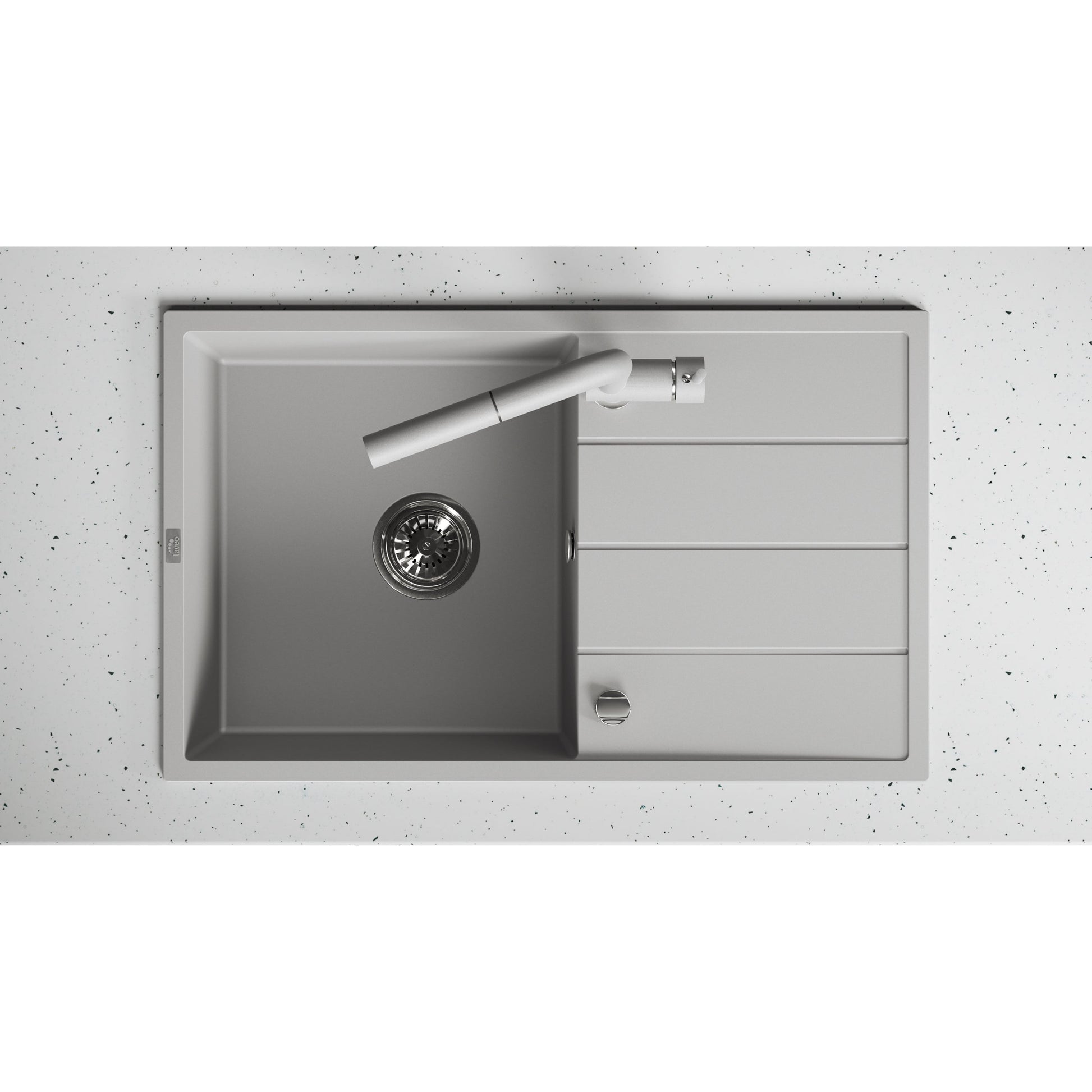 Laveo Wolin Granite Sink 1 Bowl with Drainer – Grey – additional product view