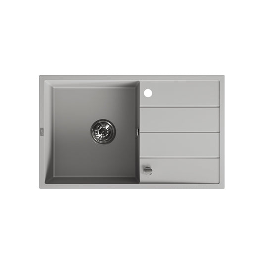 Laveo Wolin Granite Sink 1 Bowl with Drainer – Grey – additional product view