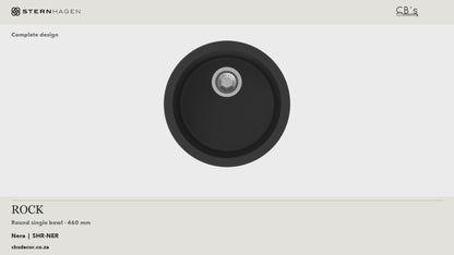 Sternhagen ROCK Nera Granite Kitchen Sink Round 460mm · whole-product video