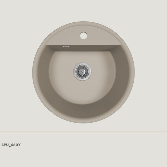 Laveo Muna Granite Kitchen Sink Single Bowl 510mm - Beige / Beach Sand · product video