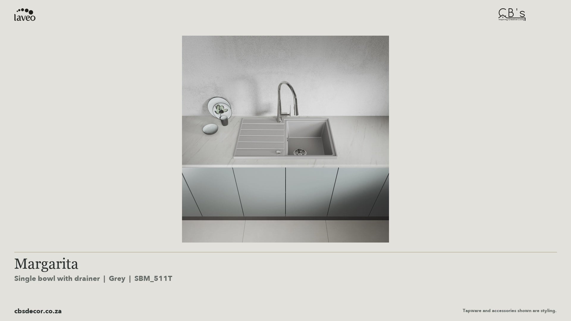 Laveo Margarita Granite Kitchen Sink Single Bowl with Drainer - Grey · product video