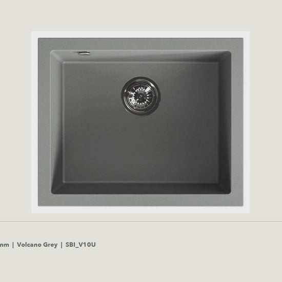 Laveo Ibiza Undermount Granite Kitchen Sink Single Bowl 560mm - Volcano Grey · product video