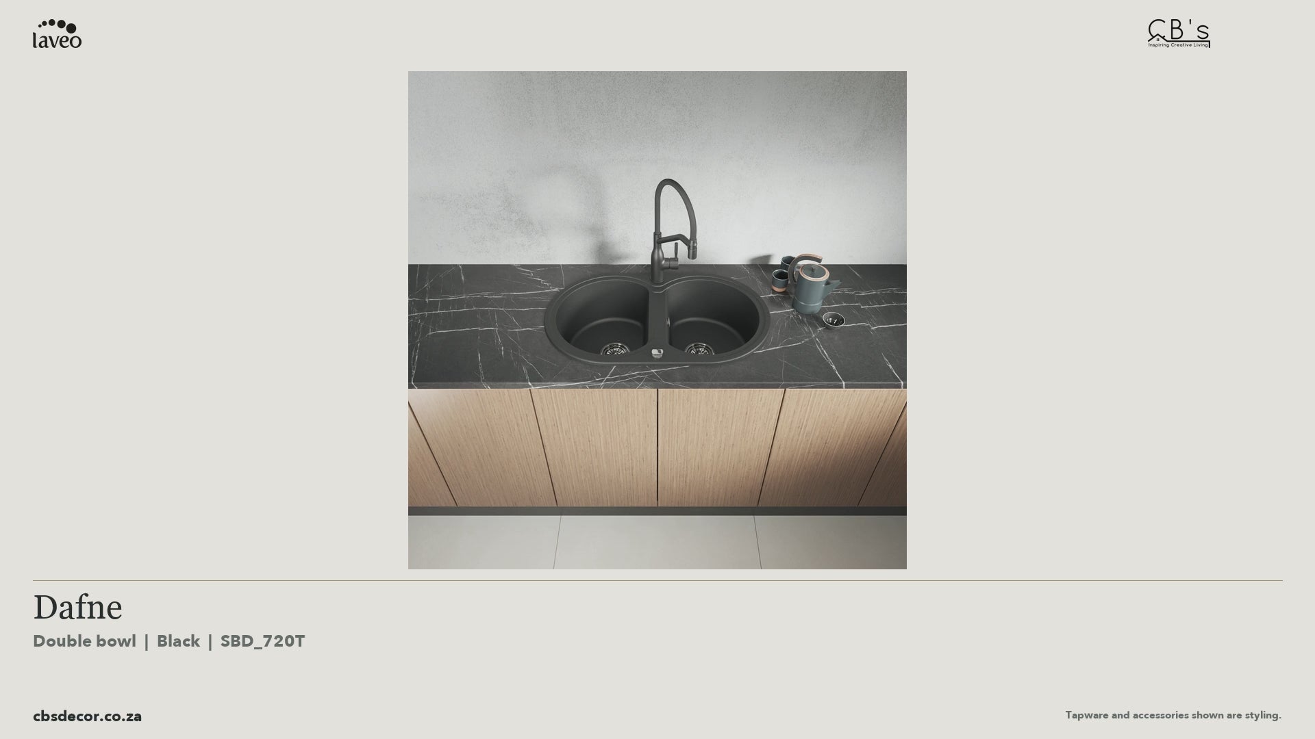Laveo Dafne Granite Kitchen Sink Double Bowl - Black · product video