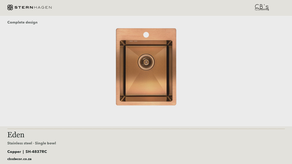 STERNHAGEN Stainless Steel Sink - Eden - Copper · whole-product video