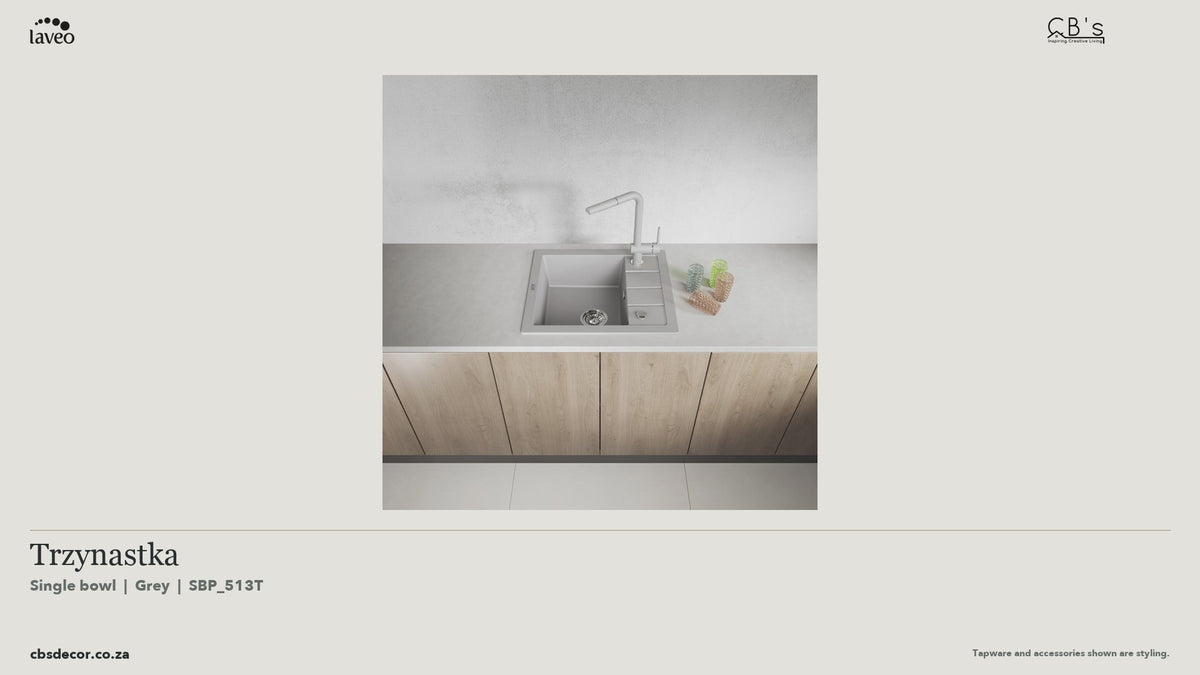 Laveo Trzynastka Granite Kitchen Sink Single Bowl - Grey · product video