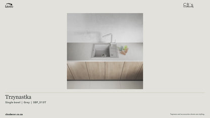 Laveo Trzynastka Granite Kitchen Sink Single Bowl - Grey · product video