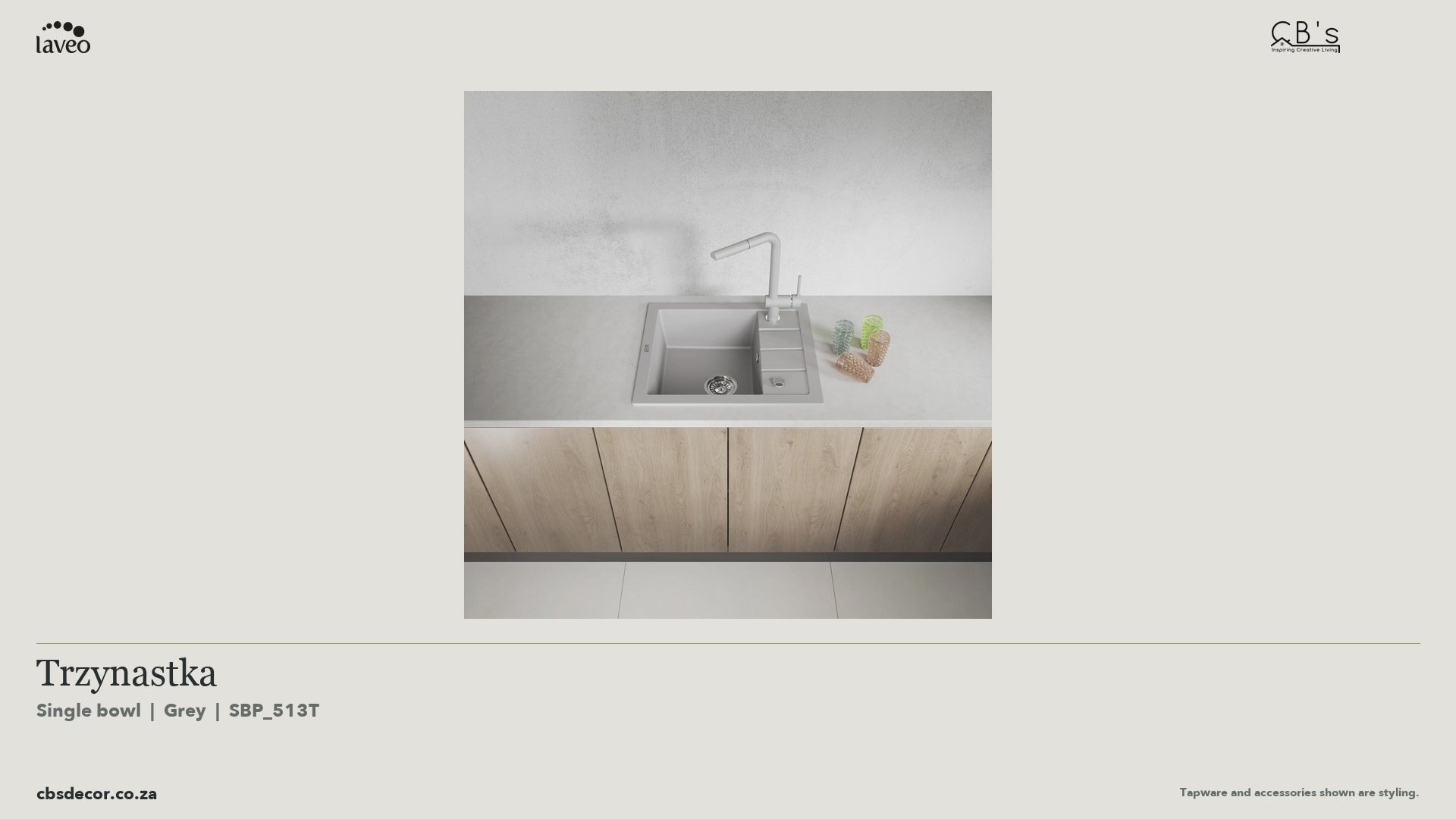 Laveo Trzynastka Granite Kitchen Sink Single Bowl - Grey · product video