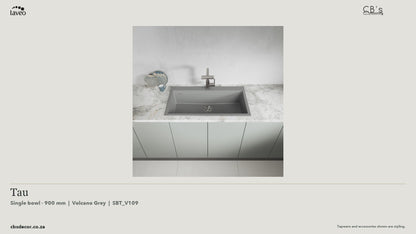 Laveo Tau Granite Kitchen Sink Single Bowl 900mm - Volcano Grey · product video