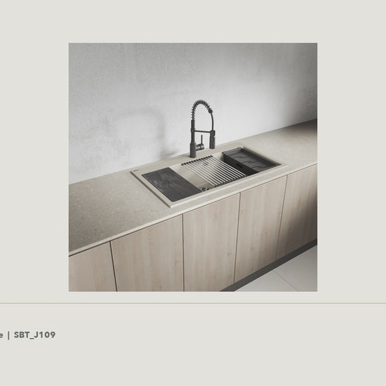 Laveo Tau Granite Kitchen Sink Single Bowl 900mm - Jasmine · product video