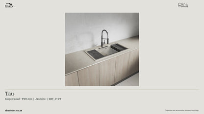 Laveo Tau Granite Kitchen Sink Single Bowl 900mm - Jasmine · product video