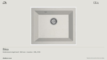 Laveo Ibiza Undermount Granite Kitchen Sink Single Bowl 560mm - Jasmine · product video