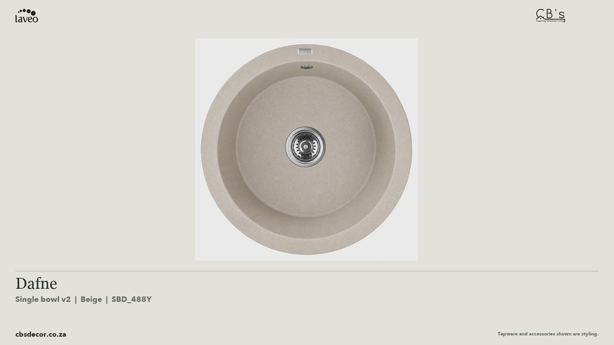 Laveo Dafne Granite Kitchen Sink Single Bowl V2 - Beige / Beach Sand · product video