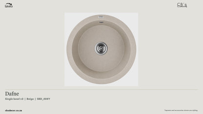 Laveo Dafne Granite Kitchen Sink Single Bowl V2 - Beige / Beach Sand · product video