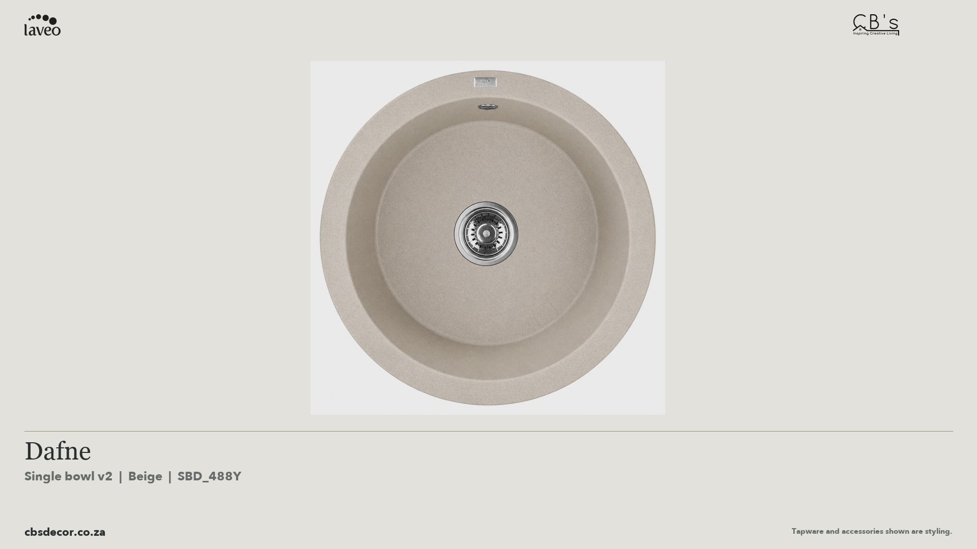 Laveo Dafne Granite Kitchen Sink Single Bowl V2 - Beige / Beach Sand · product video
