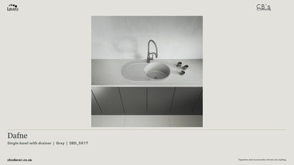 Laveo Dafne Granite Kitchen Sink Single Bowl with Drainer - Grey · product video