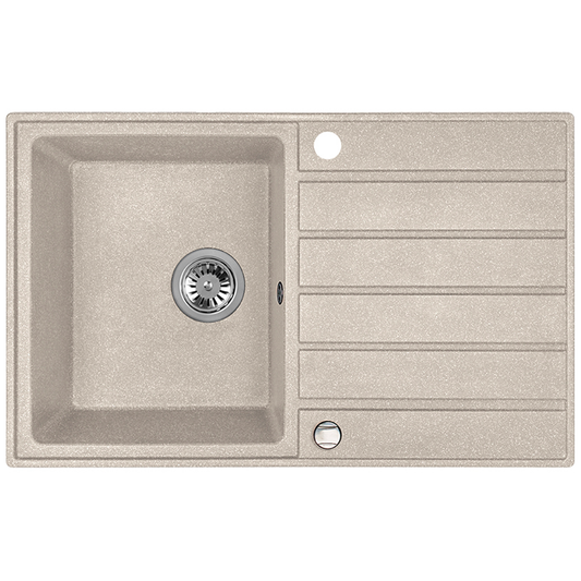 Laveo Margarita Granite Sink 1 Bowl with Drainer - Beach Sand