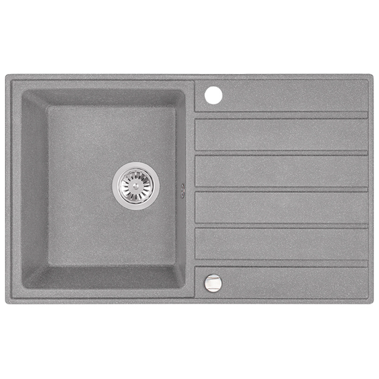 Laveo Margarita Granite Sink 1 Bowl with Drainer - Grey