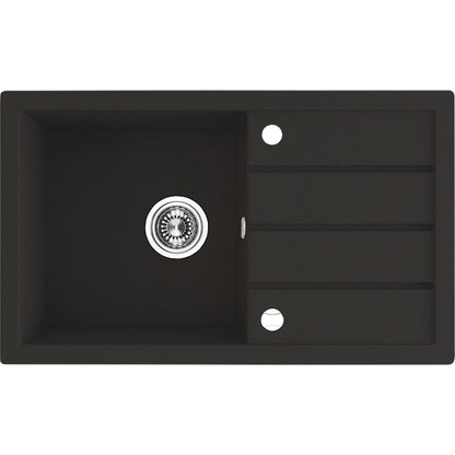 Laveo Trzynastka Granite Sink 1 Bowl with Drainer - Black