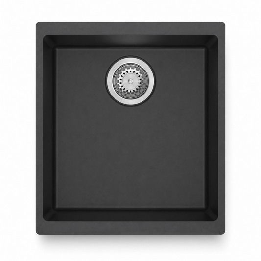 STERNHAGEN Enigma N100M Granite Composite Undermount Kitchen Sink Single Bowl 460 mm - Nera Black