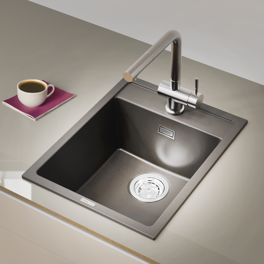 STERNHAGEN Waltz 400 Granite Composite Kitchen Sink Single Bowl 500mm - Metallic — lifestyle