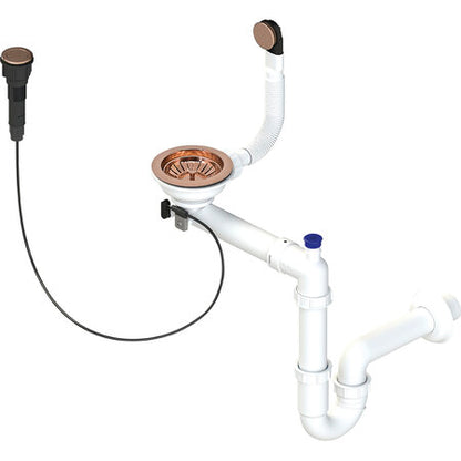 Laveo Rose Gold Waste Fitting Single Bowl