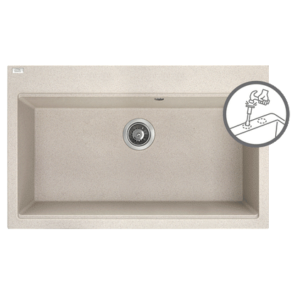 Laveo Tau Granite Sink 1 Bowl 800mm - Beige